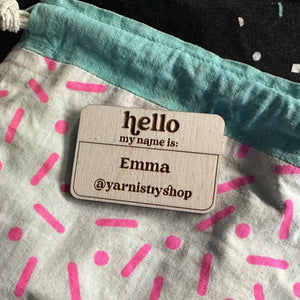 'Hello my name is' badge