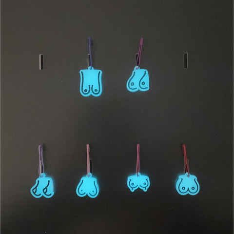 Glow in the dark boob markers