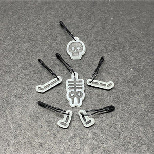 Glow in the dark skeleton stitch markers